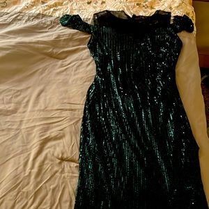Long semi formal sequin dress